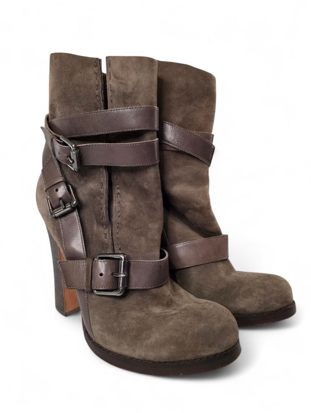 Jean-Michel Cazabat Leigh Leather Buckle Platform Boots EU 41 US 10 Italian Y2K
